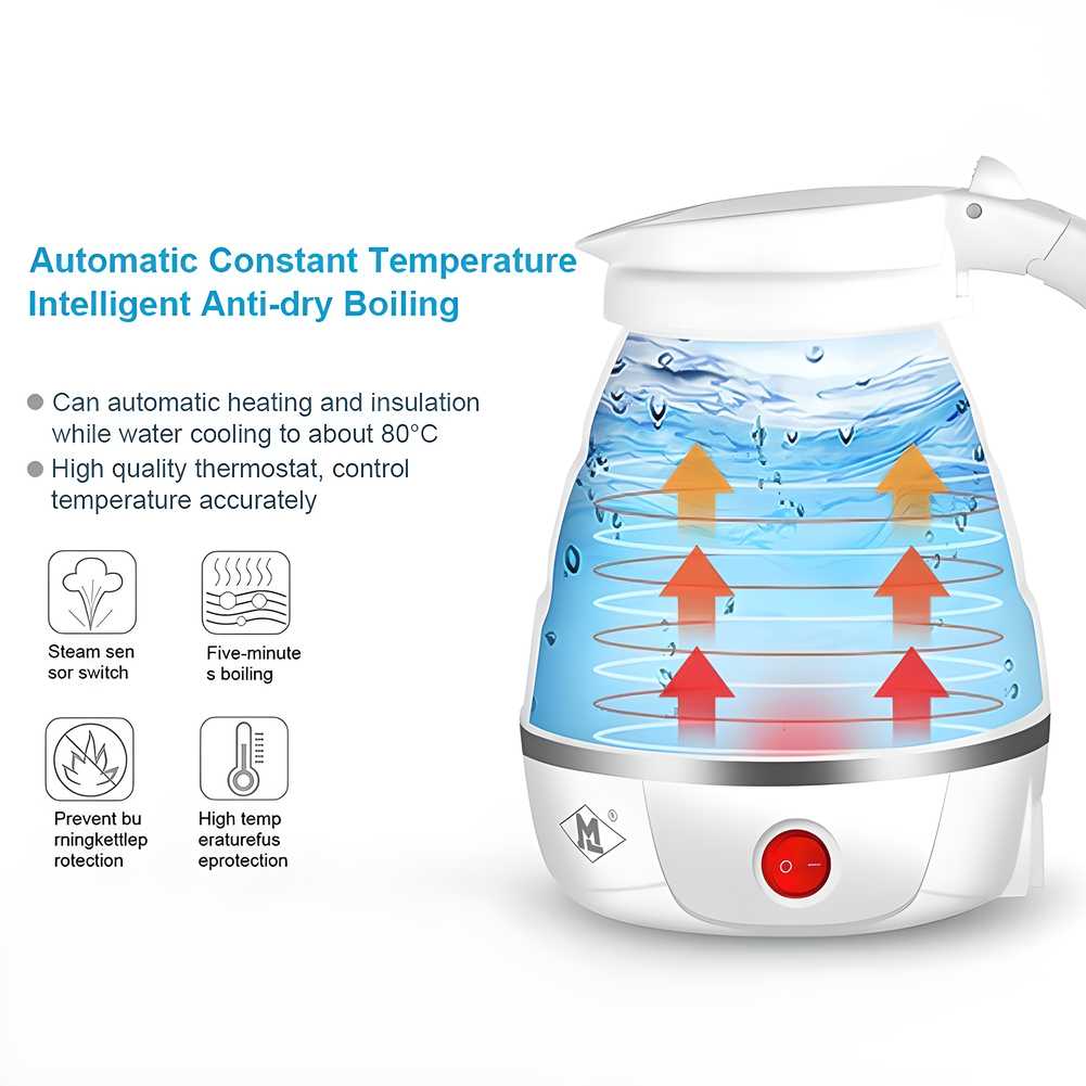 Portable Electric Kettle - Silicone Foldable Electric Water Kettle ( 600 ml )